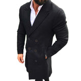 Men's Solid Color Double Breasted Trench Coat 18880985X