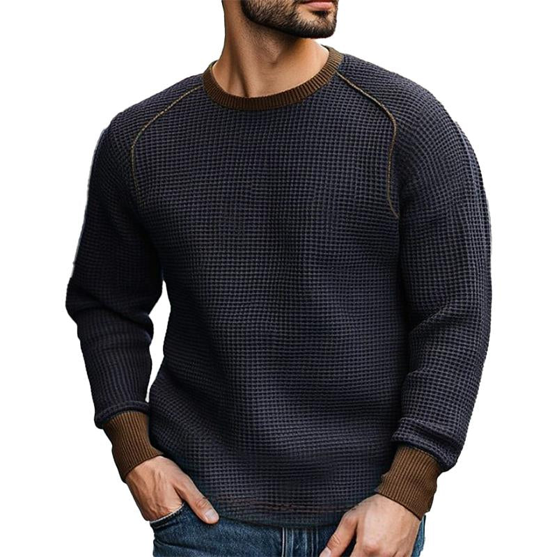 Men's Casual Waffle Crew Neck Sweatshirt 64444853X