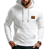 Men's Diamond Check Casual Solid Color Hoodie 43887579X