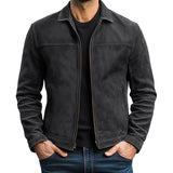 Men's Vintage Distressed Leather Jacket 34416789U