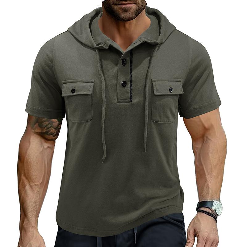 Men's Lapel Outdoor Pocket Short Sleeve POLO Shirt 29483956X