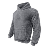 Men's Solid Plush Long Sleeve Loose Fit Hoodie 20256610Z