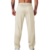 Men's Colorblock Side Elastic Waist Straight Casual Sports Pants 42788869Z