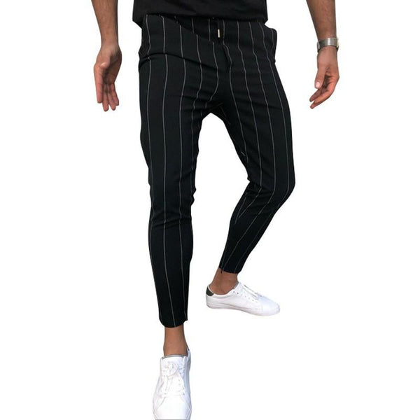 Men's Striped Straight Slim Suit Trousers 58718128Z