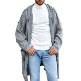 Men's Solid Color Casual Hooded Knitted Cardigan 89695203X