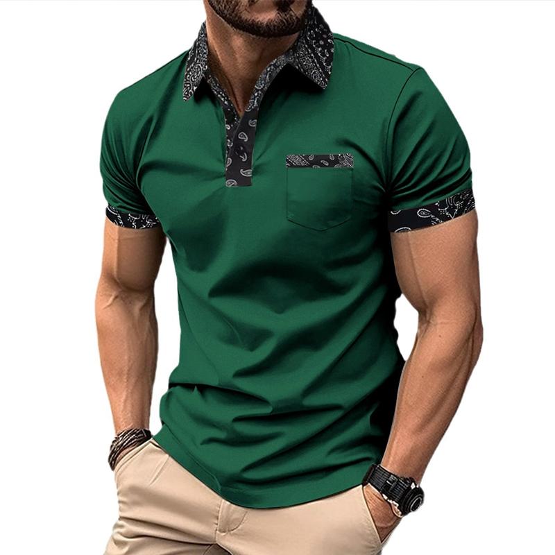 Men's Casual Printed Short-sleeved POLO Shirt 99667903X