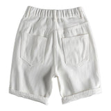 Men's Casual Solid Color Washed Slim Denim Shorts 73060994M