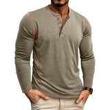 Men's Casual Long Sleeve Henley Shirt 39284250F