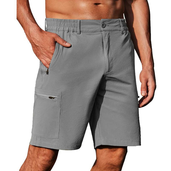 Men's Casual Solid Color Multi-Pocket Cargo Shorts 56697349Y