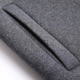 Men's Vintage Wool Blended Mid-Length Removable Hood Single-Breasted Coat 43596933M