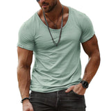 Men's Cotton Blend Crew Neck Short Sleeve T-shirt 69568567X