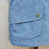 Men's Casual Cotton Linen V-Neck Single-Breasted Multi-pocket Vest 77763524M