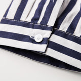 Men's Fashionable Striped Lapel Slim Fit Half Sleeve Shirt 23650802M