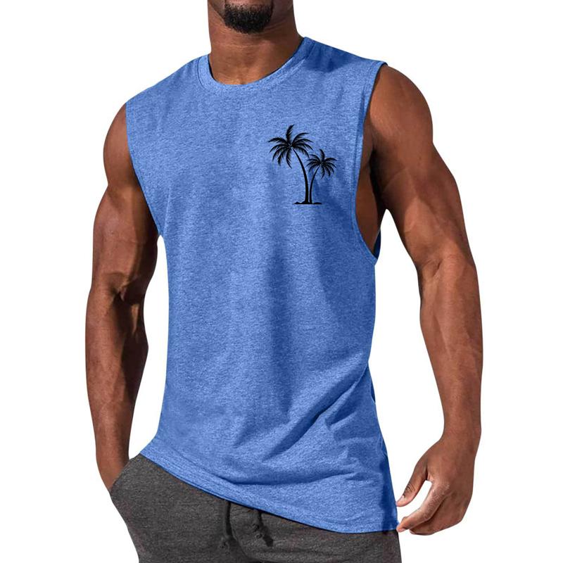 Camiseta deportiva informal con cuello redondo y estampado para hombre 12305907X