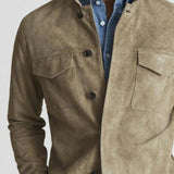 Men's Vintage Khaki Button-Down Jacket 50353216U