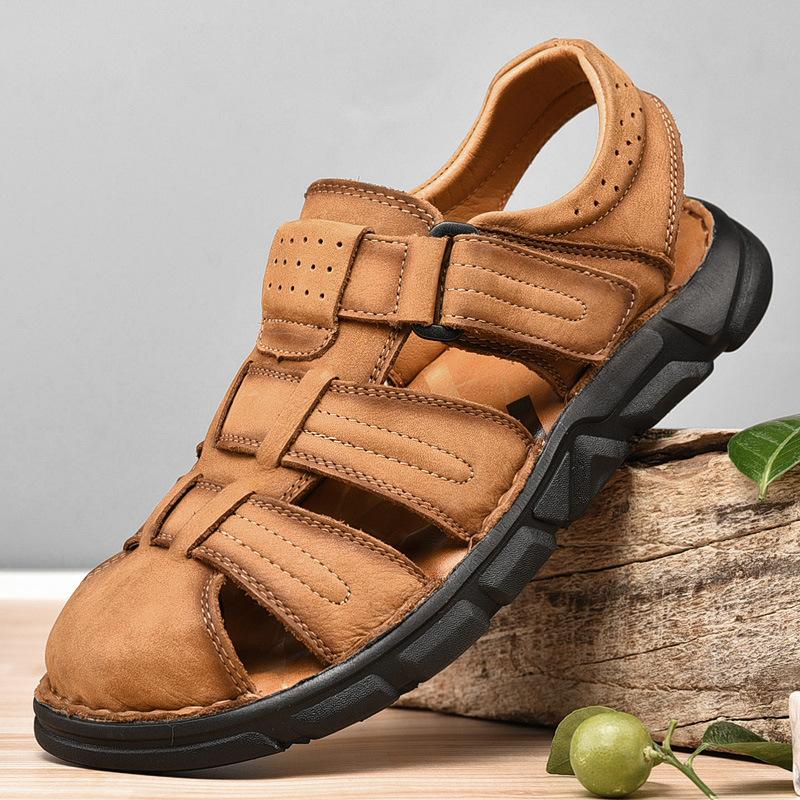Men's Leather Sandals Casual Beach Shoes 44886618Z