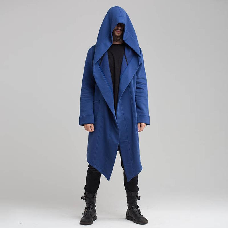 Men's Long Cardigan Cape Coat Hooded Coat 95926752U