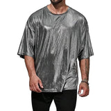 Men's Fashion Sequin Party Round Neck Short Sleeve T-Shirt 17394045X