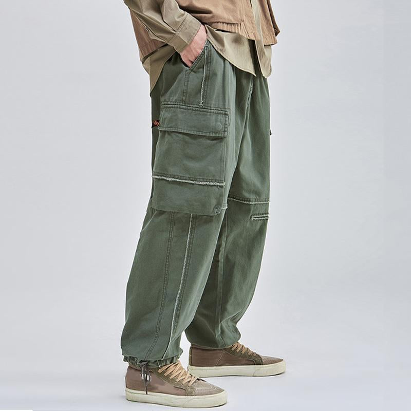 Men's Casual Loose Patchwork Multi-Pocket Cargo Pants  97438189Y