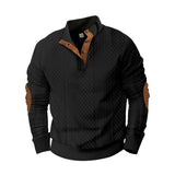 Men's Casual Color Block Jacquard Stand Collar Sweatshirt 64505085Y