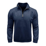 Men's solid color zipper stand collar sweatshirt 05907732U