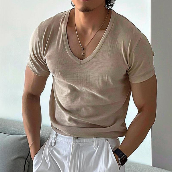 Men's Casual Trendy V-neck Short-sleeved T-shirt 75464924TO