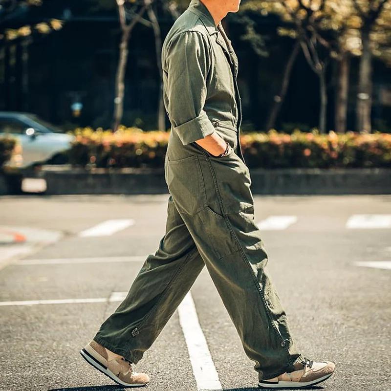 【24-hour shipping】Men's Solid Multi-Pocket Overalls 28406753Y