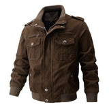 Men's Retro Casual Solid Color Multi-Pocket Outdoor Workwear Jacket 71693708TO