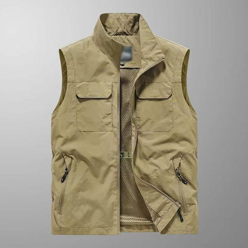 Men's Casual Thin Multi-pocket Loose Quick-Drying Vest 71093627M