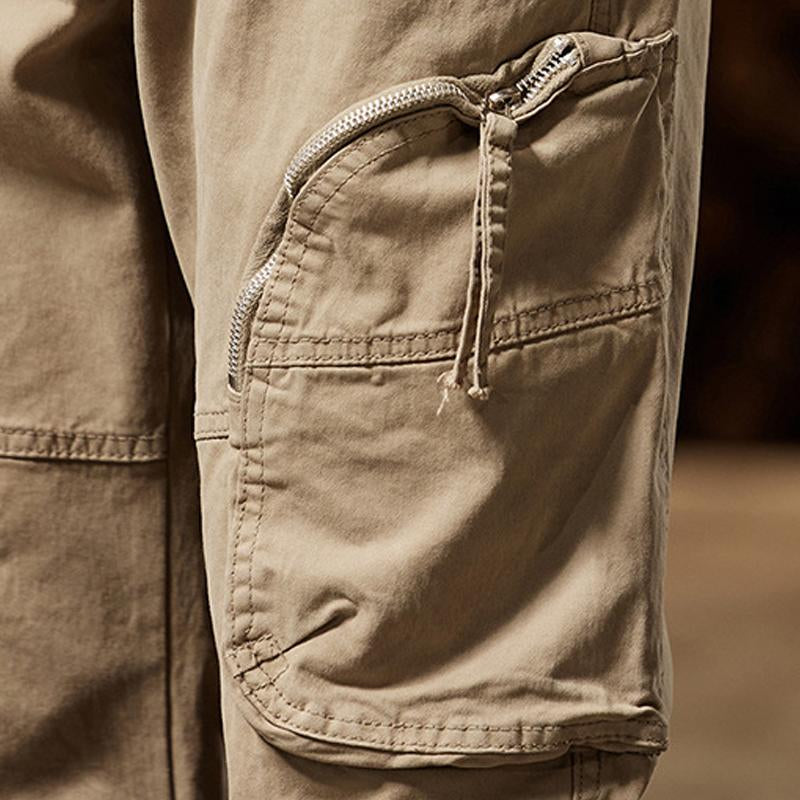 Men's Vintage Solid Color Big Pocket Cargo Pants 49647877Y