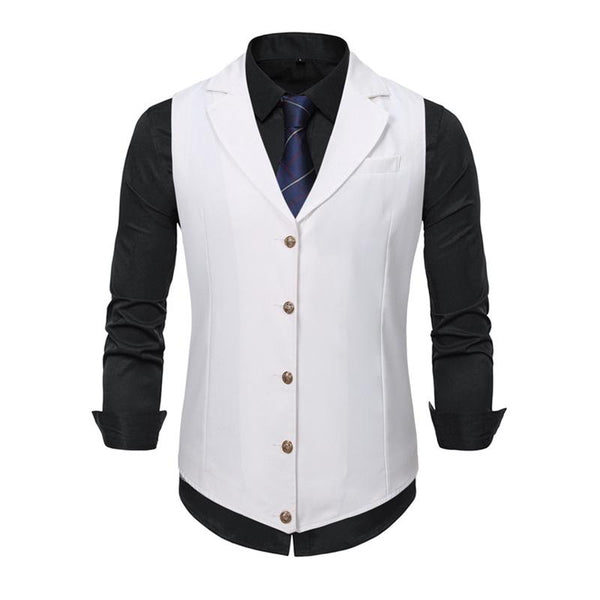 Men'S Casual Solid Color Lapel Single Breasted Suit Vest 21178034Y