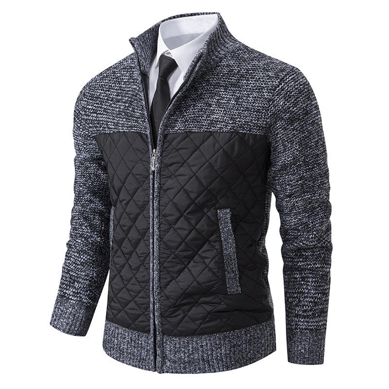 Gesteppte Strickjacke mit Stehkragen für Herren 16216098F