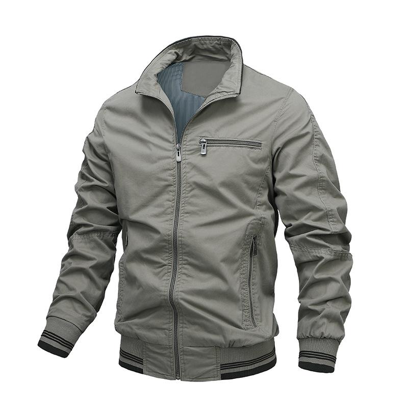 Men's Casual Stand Collar Zip-up Jacket 95394057F