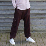Men's Cotton and Linen Solid Color Multi-pocket Outdoor Pants 71820417X
