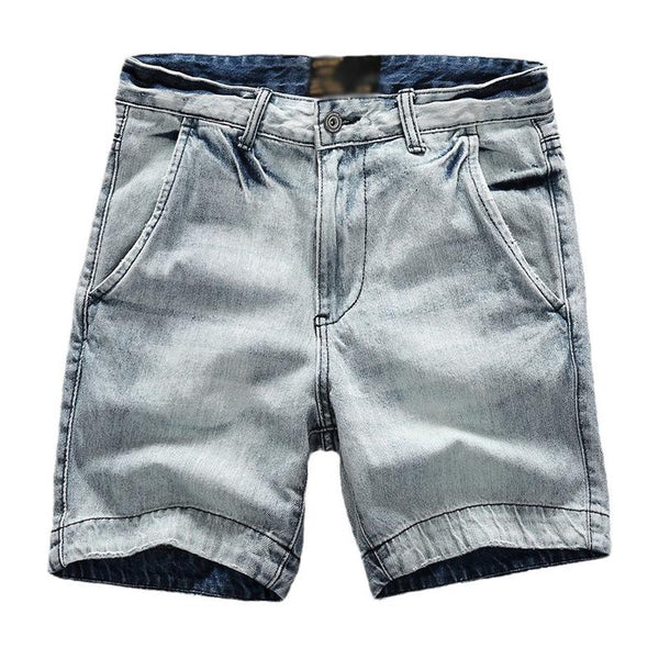 Men's Casual Washed Distressed Denim Straight Cargo Shorts 79656200M