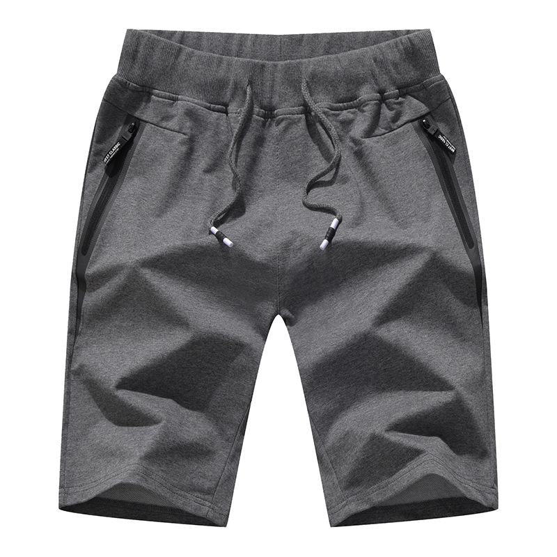 Men's Casual Breathable Cotton Elastic Waist Straight Beach Shorts 18868117M