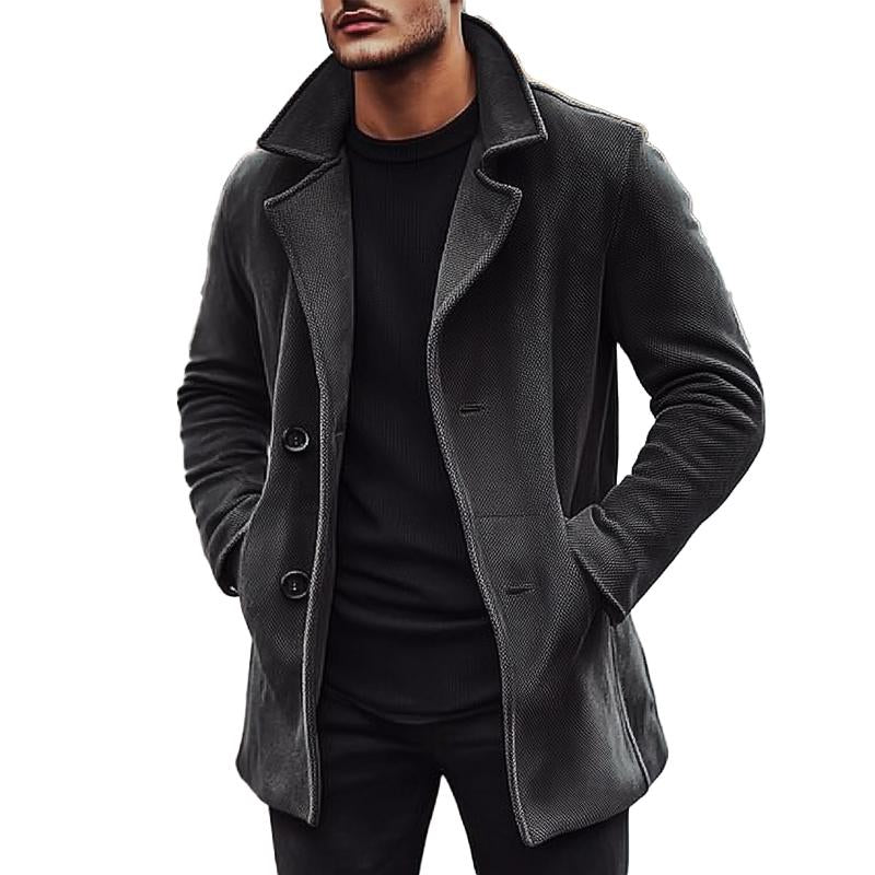 Men's Solid Color Lapel Loose Coat 60156628X