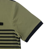 Men's Colorblock Striped Henley Collar Short Sleeve Casual T-shirt 07381888Z