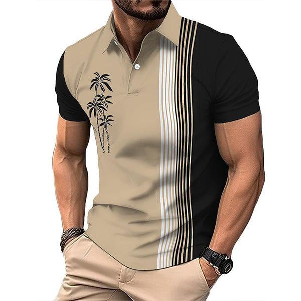 Men's Vintage Hawaiian Coconut Tree Polo Shirt 68093549TO