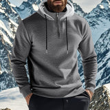 Men's Solid Color Plush Warm Zipper Hooded Sweatshirt 71069586Y