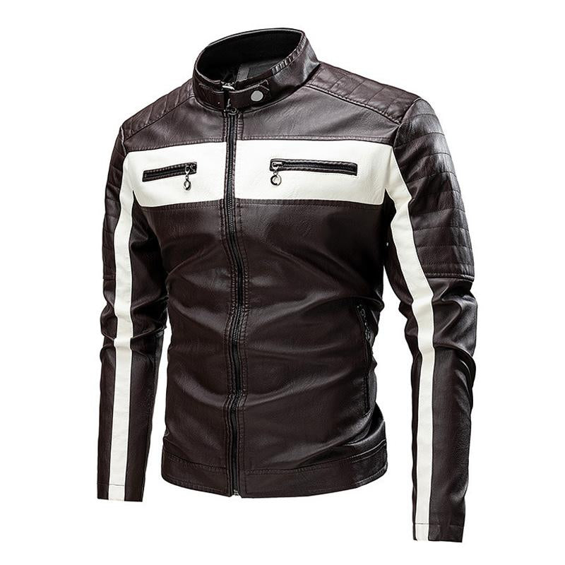 Men's Stylish Leather Motorcycle Jacket 86062197U