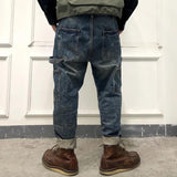 Men's Vintage Loose Panel Cargo Jeans 41893974Y