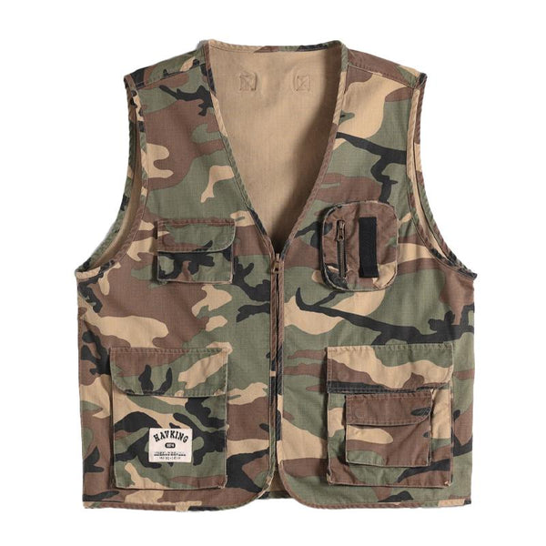 Men's Casual Camouflage Multi-Pocket Cargo Vest 95767548Y