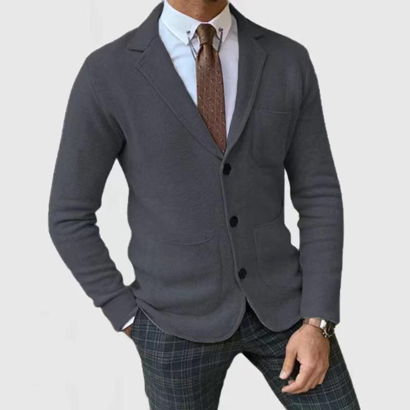 Men's Vintage Slim Lapel Single Breasted Patch Pocket Blazer 18177716M