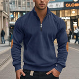 Men's Corduroy Colorblock Stand Collar Half Zip Long Sleeve Sweatshirt 59980123Y