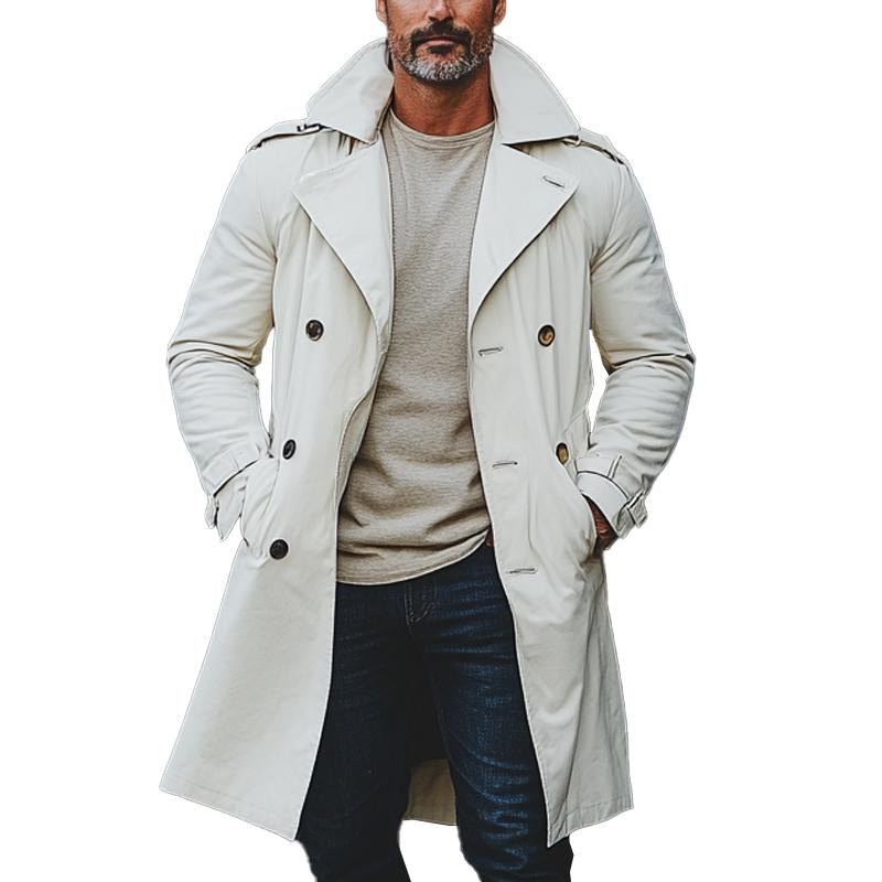 Men's Classic Double-breasted Lapel Thin Trench Coat 46923422X