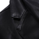 Men's Vintage Lapel Single Breasted Slim Leather Blazer 50170555M