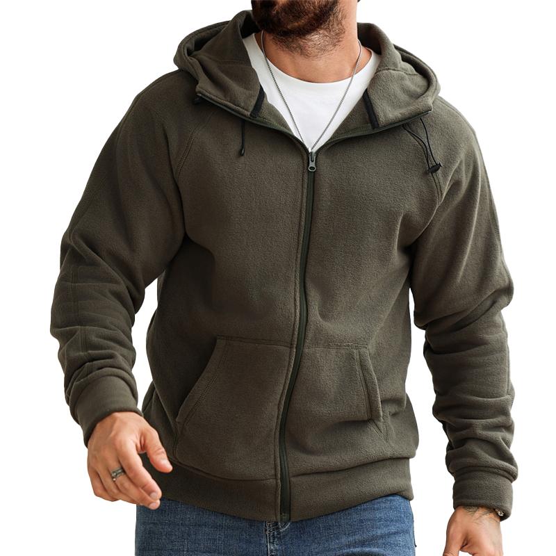 Men's Hooded Polar Fleece Zip-Up Jacket 51830535X