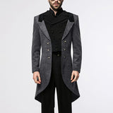 Men's Color Block Lapel Mid-length Windbreaker 32272943X