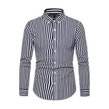 Men's Classic Casual Striped Long Sleeve Shirt 24828740K